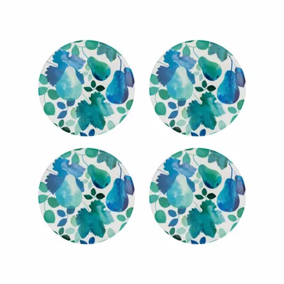 Immagine prodotto di Set di sottobicchieri in ceramica GIVERNY 4 pezzi, 10,5 cm, ceramica - sughero