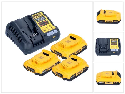 Zdjęcie produktu dla Zestaw startowy akumulatorów DeWalt DCB 1104 D3 12 V / 18 V 3x akumulator 2,0 Ah + ładowarka DCB 1104