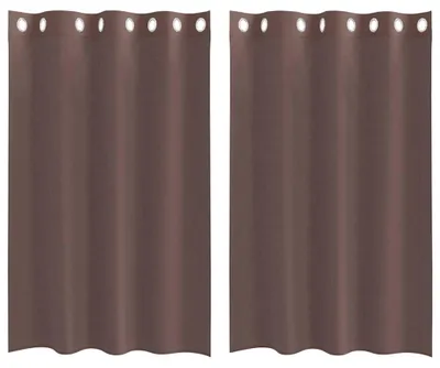 Produktbild von vidaXL Voile Vorhänge mit Ösen 2 Stk. Braun 140x175 cm
