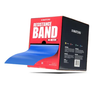 Produktbild von Matchu Sports Widerstandsband Rolle 45 Meter - Schwer Blau - Resistance Band Fitnessband Trainingsband