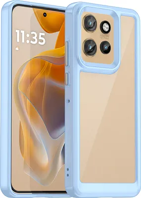 Image de Etui pour Motorola Edge 50 Neo étui de protection en silicone TPU transparent et antichoc bleu
