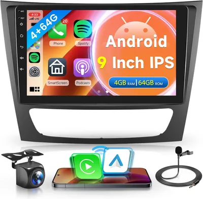 Immagine prodotto di Autoradio - Sistema multimediale - Navigazione - Sistema di infotainment - CarPlay - Android Auto - Schermo touchscreen HD da 9 pollici