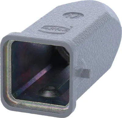 Produktbild von HARTING Han 3A Tüllengehäuse ohne eingeklebte Dichtung, 1xM20 gerader Kabelabgang, für 1 Bügel (am Unterteil)
