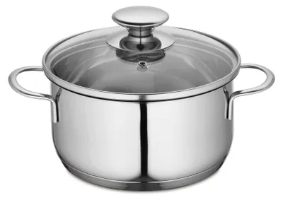 Zdjęcie produktu dla Garnek ze stali nierdzewnej - Ze szklaną pokrywką - 16 cm - 1500 ml - Srebrny