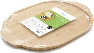 Produktbild von SUNCHA Schneidebrett Bambustablett Servierplatte Serviertablett Snacktablett Frühstückstablett Tablett Bambus 280×390×17mm