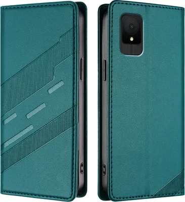 Image de Etui pour TCL 502, étui portefeuille en cuirPolyuréthaneavec fente pour cartes et fonction stand Grün