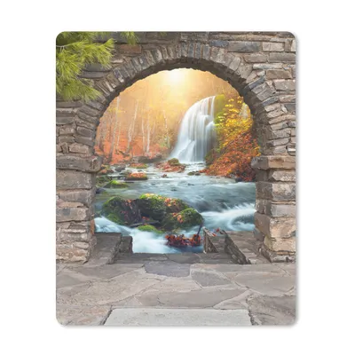 Produktbild von MuchoWow® Mauspad Mousepad Aussicht - Wasserfall - Herbst - Landschaft 30x40 cm - Mousepads - Maus Mat - Pad - Mausunterlage - Mausmatten
