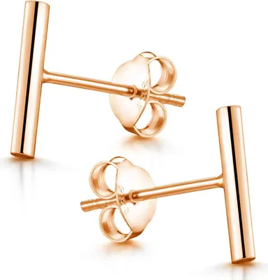 Produktbild von MATERIA by Matthias Wagner Stäbchen Ohrringe Rosegold Damen aus 925 Silber rosé vergoldet SO-352-Rose