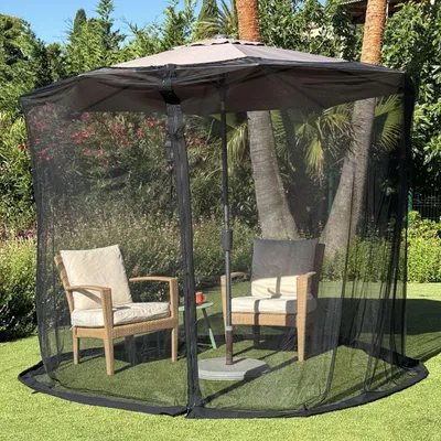Produktbild von Mückennetz für Sonnenschirm 3,3 m für Terrasse und Garten