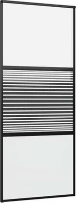 Zdjęcie produktu dla vidaXL Drzwi szklane w paski czarne 90 x 2 x 205 cm aluminium
