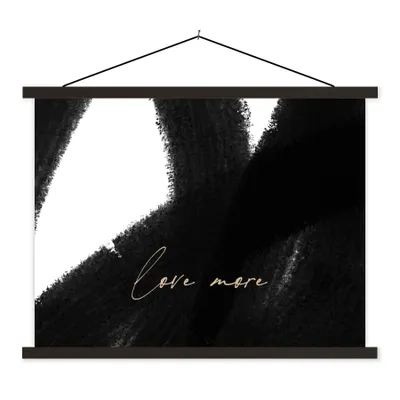 Produktbild von MuchoWow® Textilposter Text - Abstrakt - Liebe mehr - Zitate 150x113 cm mit schwarzem Rahmen - Wohnzimmer
