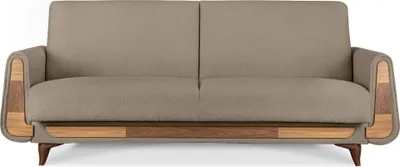 Obrázek produktu pro Pohovka Konsimo pro 3 osoby s rozkládací funkcí spaní s područkami "GUSTAVO", hnědá, látka/pěna, moderní, 230x98x98 cm