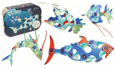 Immagine prodotto di Magnetic Construction Toy - GIPSY TOYS - OCEAN CREATURES - 24 pieces - Glow in the Dark - 9 unique shapes