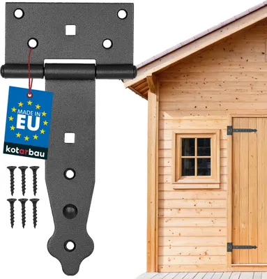 Produktbild von KOTARBAU® Kreuzgehänge 150 mm Ladenband Torscharnier Türband Werfgehänge Scharnier Baubeschlag Gartentorband Gartentorfalle Pulverbeschichtet (150 mm)