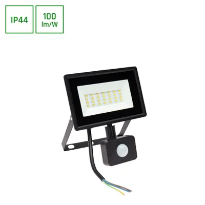 Produktbild von Spectrumled Aussenwandleuchte Fluter IP65 schwarz 20W LED 2000Lumen 230V 4000K inkl. Bewegungsmelder