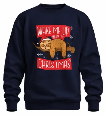 Imagen del producto de Despiértame cuando sean Navidad. Suéter navideño uni, color azul marino, talla XXL. Ideal como regalo de Navidad. (Marca: Faultier)