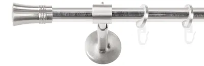 Produktbild von SN Deco Gardinenstange Lyon, 19 mm, 1-läufig, Stahl, Komplett-Set mit Ringen, geschlossener Träger, 160 cm, edelstahl optik