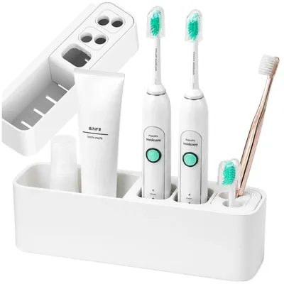 Produktbild von Badezimmer-Organizer, Zahnbürstenhalter, Becher und Zubehör
