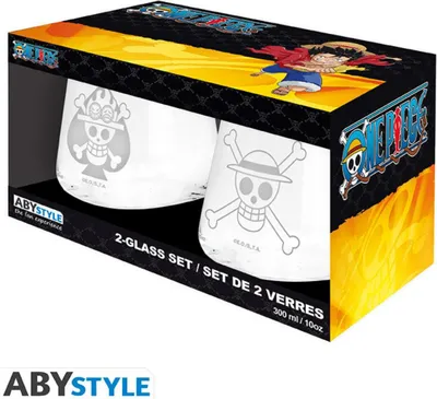 Zdjęcie produktu dla One Piece Trinkglas 2er Set: Luffy & Ace (300 ml)