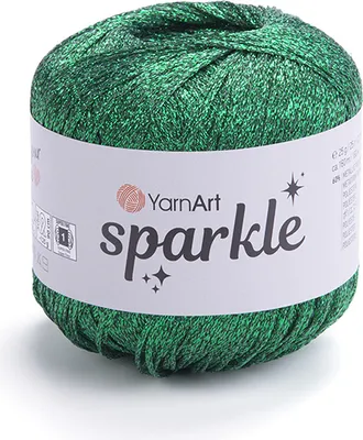 Produktbild von YarnArt Sparkle Kordonek 160m/25g Grün Metallic Poly für festliche Handarbeiten