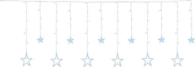 Image de Guirlande de Noël MagicHome Curtain, 138x LED blanc froid, avec étoiles, 230V, 8 fonctions, éclairage, L-220x60/90 cm