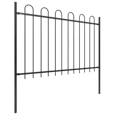 Immagine prodotto di Recinzione da giardino con staffa design in acciaio 6,8 x 1,2 m nero