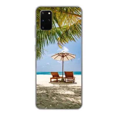 Produktbild von MuchoWow® Handyhülle Schutzhülle Hülle für Samsung Galaxy S20 Plus Strandkorb - Sonnenschirm - Palme Silikon Softcase Handy Hülle - Hartschale