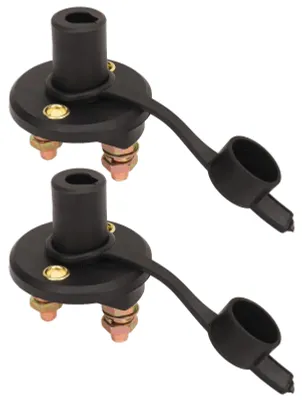 Image de Lot de 2 coupe-batterie avec 4 clés, 12 à 24 V CC, déconnexion sécurisée, excellente conductivité, pour voiture, camping-car, bateau et yacht