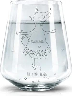 Produktbild von Mr. & Mrs. Panda Glas Fuchs Ballerina - Transparent - Geschenk, Tanzen, Ballett, Party, Trinkglas, Tumbler, Becherglas, Wasserglas, Geburtstag, Geschenkglas