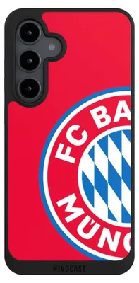 Produktbild von NIVOCASE Handyhülle für Samsung Galaxy S24 FE 5G  Hülle NIVOpure Case Schwarz FC Bayern München FCB Offizielles Lizenzprodukt