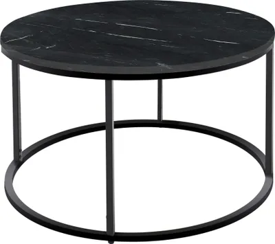 Produktbild von Couchtisch - Schwarz - Marmor - Metall - Ø 80 cm