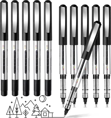 Produktbild von Weysoo Gelschreiber Set 10 Stück, schnell trocknende schwarze Tinte, Kugelschreiber 0,5-mm-Tintenstift