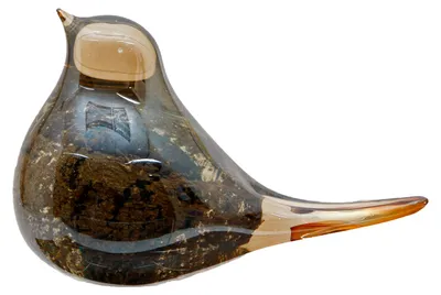 Obrázek produktu pro Dekorativní plastika pták sklo jantarové barvy 16x6x10 cm
