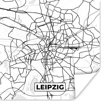 Produktbild von MuchoWow® Poster Leipzig - Karte - Stadtplan 30x30 cm - Wandposter - Printing