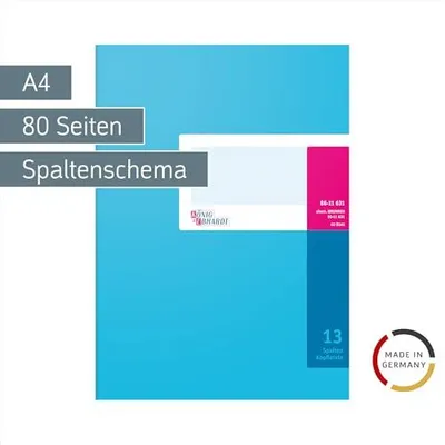 Produktbild von Spaltenbuch A4 13 Spalten 40 Blatt König & Ebhardt mit Kopfleiste