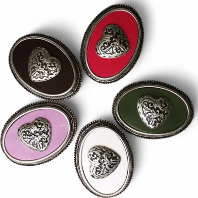 Produktbild von FRONHOFER Trachtengürtel für Damen, Herz Gürtelschnalle, 4 cm Ledergürtel