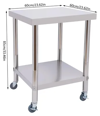 Productafbeelding van Werkbank Roestvrijstalen Werkblad - 60 x 60 x 85 cm - Metaal