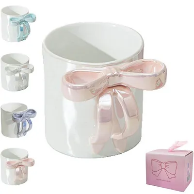 Image de Tasse en céramique avec anse ergonomique, 350 ml, rose, pour café et thé