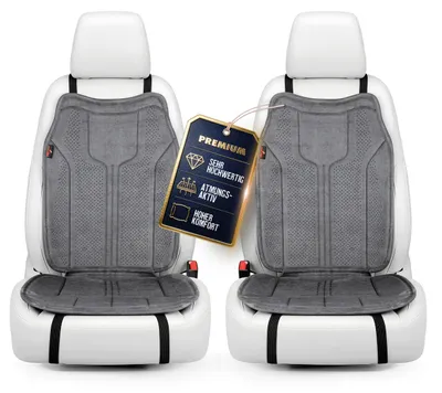 Produktbild von WALSER Premium Sitzauflage Auto Nubo, 2 Sitzschoner Auto anthrazit, hochwertige Autositzauflage 2 Stück, Sitzbezug PKW Vordersitze im Alcantara-Look, Schonbezug Autositz, Autositzauflage Vordersitz