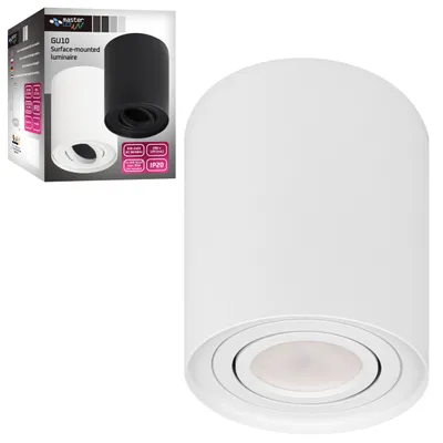 Obrázek produktu pro Svítidlo MasterLED pro povrchovou montáž Ø96 mm - bílý hliník - stropní reflektor GU10 - kompatibilní s LED, otočný