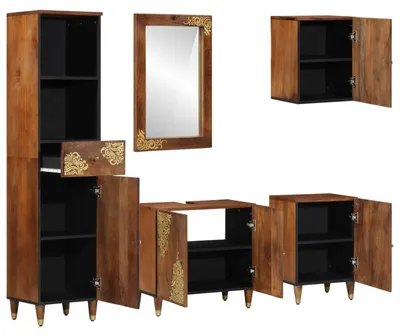 Produktbild von vidaXL Badezimmerschrank-Set 5 stk. Honigbraun 62 x 33 x 58 cm