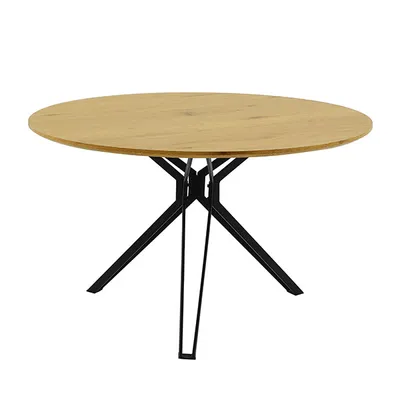 Image de RANDYNA 2 Table de salle à manger ronde, Marron, 120x120x74 cm