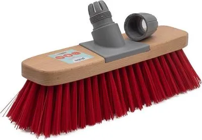 Image de Plubo Balai de rue en bois avec brosses en PVC - 30cm Balai d'extérieur