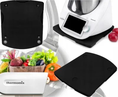 Image de Thermomix TM6 et TM5 plaque d'accessoires coulissante en bois de hêtre Noir- EU