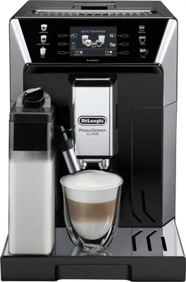 Produktbild von De'Longhi Prima Donna Class, Espressomaschine mit Espressomühle, exklusive Milchgetränketechnologie, ECAM550.65.S, schwarz und silber