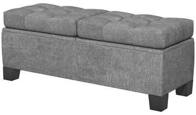 Produktbild von Aufbewahrungsbank aus Stoff mit gesteppter Polsterung, 116 x 41 x 47 cm, grau