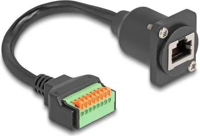 Produktbild von DELOCK D-Typ Kabel RJ45 Bu zu Terminalblock mit Drucktaster