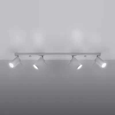Image de Plafonnier Spot Orientable Blanc pour 4 Ampoules GU10