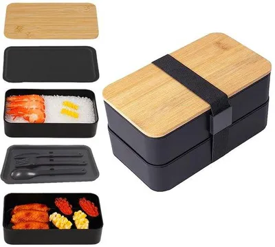 Obrázok produktu pre Bento box s priehradkami, zdravé jedlo na cesty, obedár pre dospelých a deti