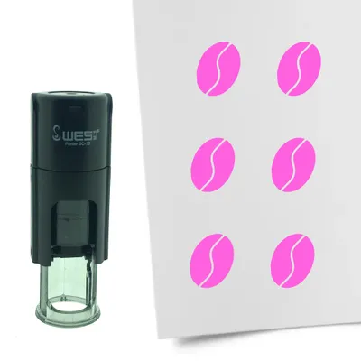 Immagine prodotto di CombiCraft Stamp Coffee Bean rotondo 10 mm - inchiostro rosa